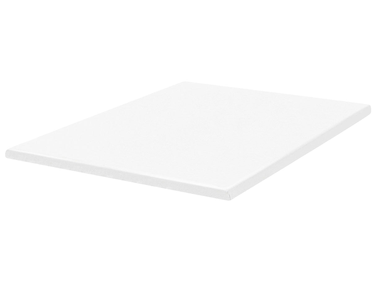 Mattress Topper White PU Foam Polyester Cover EU Super King Size 6ft Comfort Layer Pad Beliani