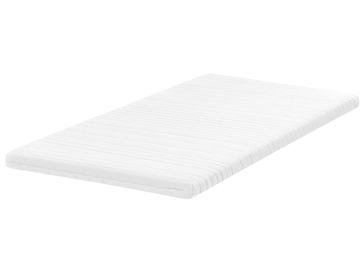 Mattress Topper White Memory Foam Polyester Cover EU Single Size 3ft Comfort Layer Pad Beliani