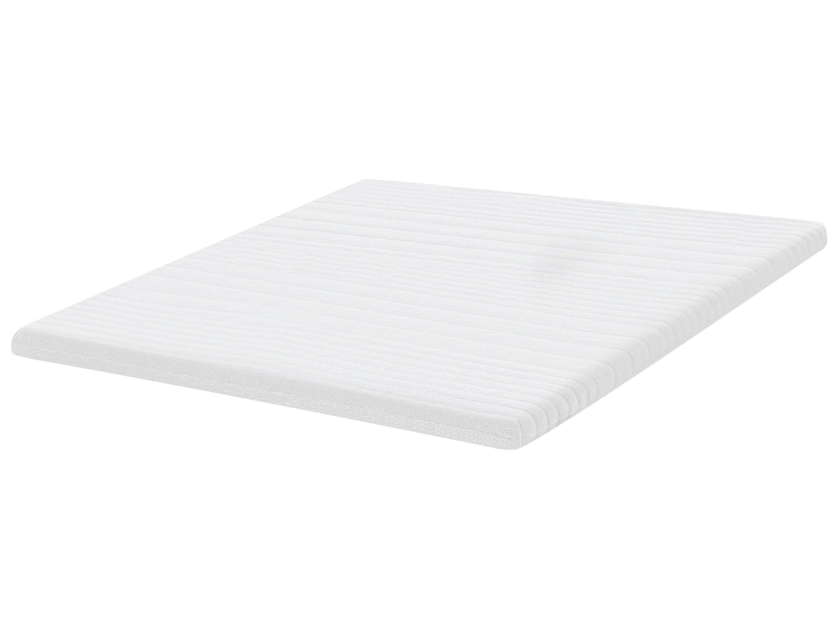 Mattress Topper White Memory Foam Polyester Cover EU Super King Size 6ft Comfort Layer Pad Beliani