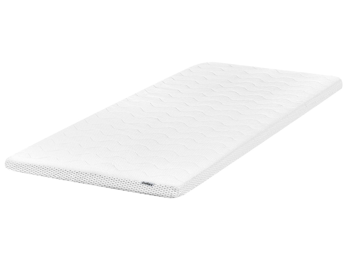 Mattress Topper White Gel Foam Polyester Cover EU Single Size 3ft Comfort Layer Pad Beliani