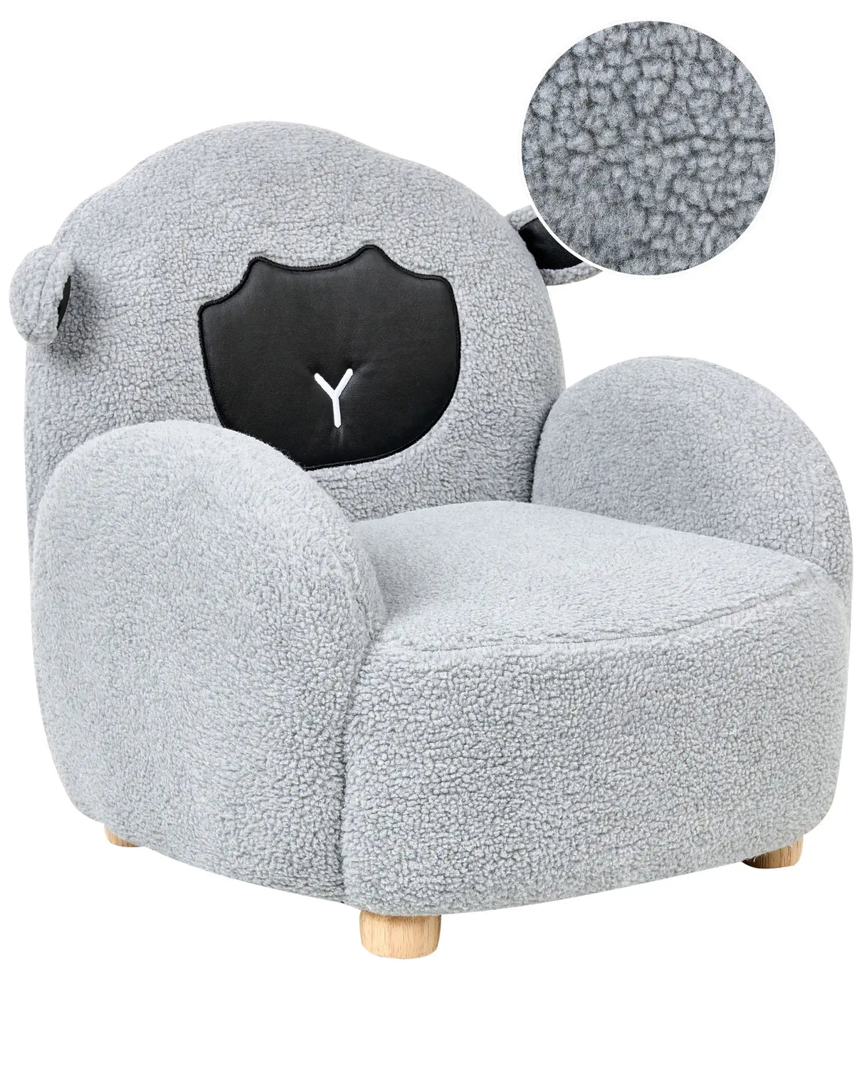 Kids Armchair Sheep Grey Upholstery Low Children Chair Shape Beliani