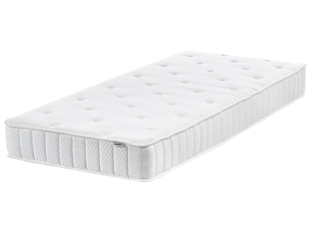 Double Sided Mattress White Fabric EU Single Small Medium Hard Beliani