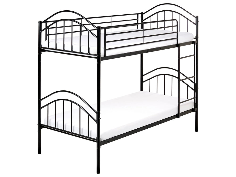 Single Size Bunk Bed Black Iron 3ft High Sleeper Children Kids Bedroom Beliani