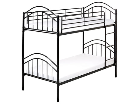 Single Size Bunk Bed Black Iron 3ft High Sleeper Children Kids Bedroom Beliani