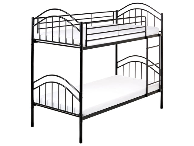 Single Size Bunk Bed Black Iron 3ft High Sleeper Children Kids Bedroom Beliani
