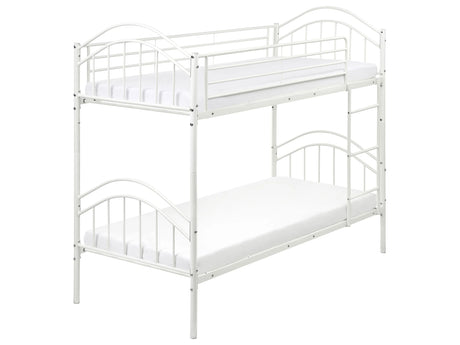 Single Size Bunk Bed White Iron 3ft High Sleeper Children Kids Bedroom Beliani