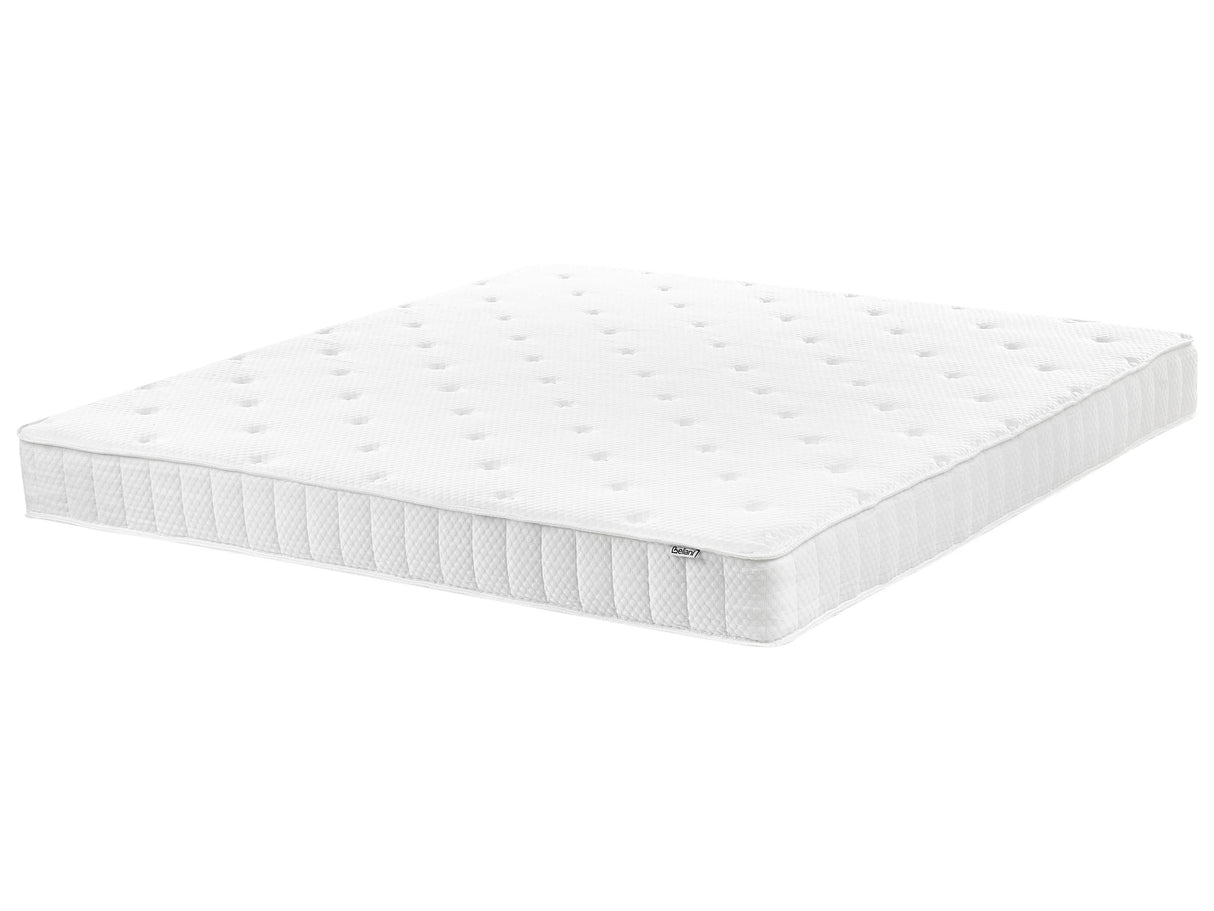 Double Sided Mattress White Fabric EU Super King Size Medium Hard Beliani