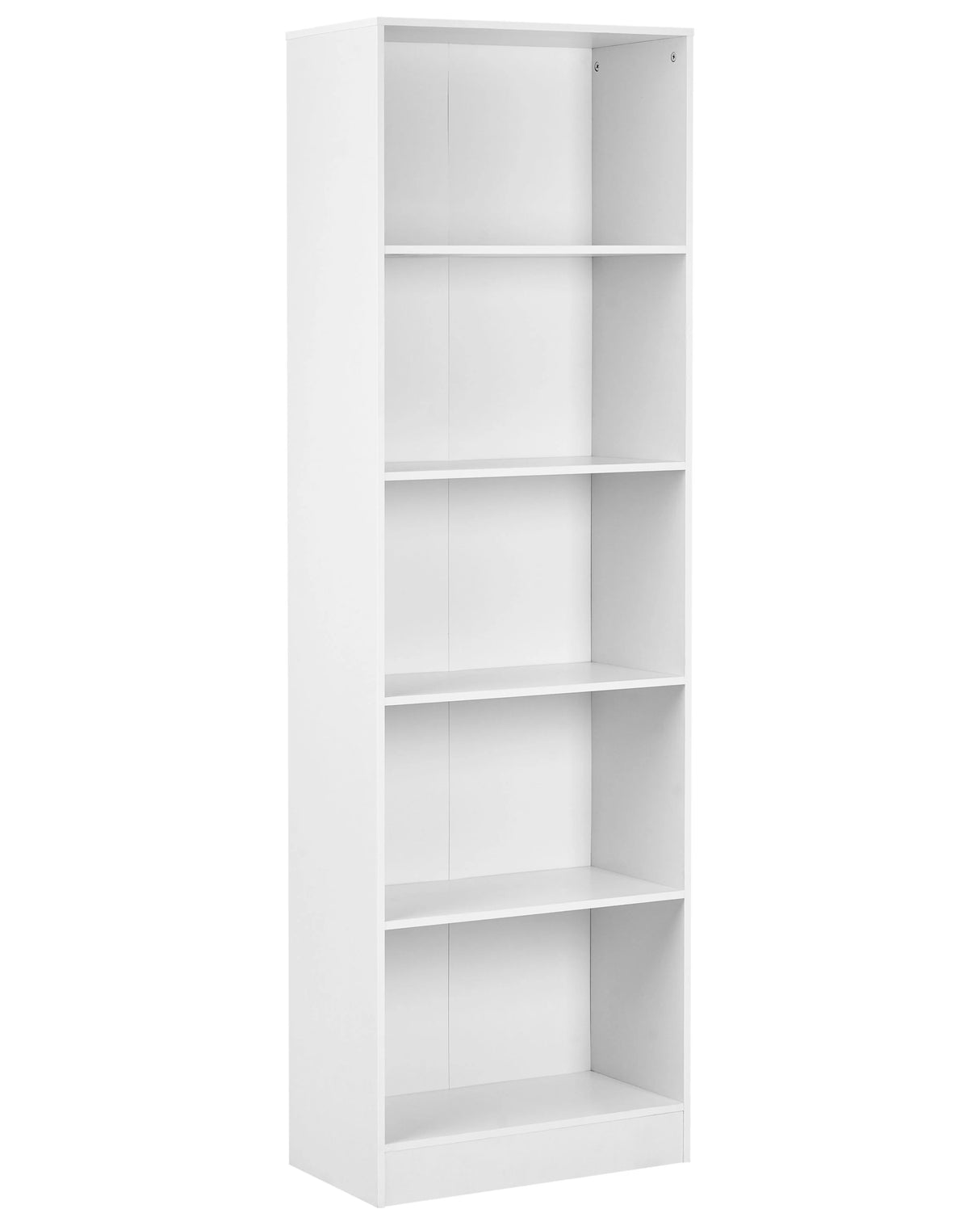 Bookcase White Particle Board 5 Shelves 5 Tier Storage Unit Scandinavian Traditional Style Beliani