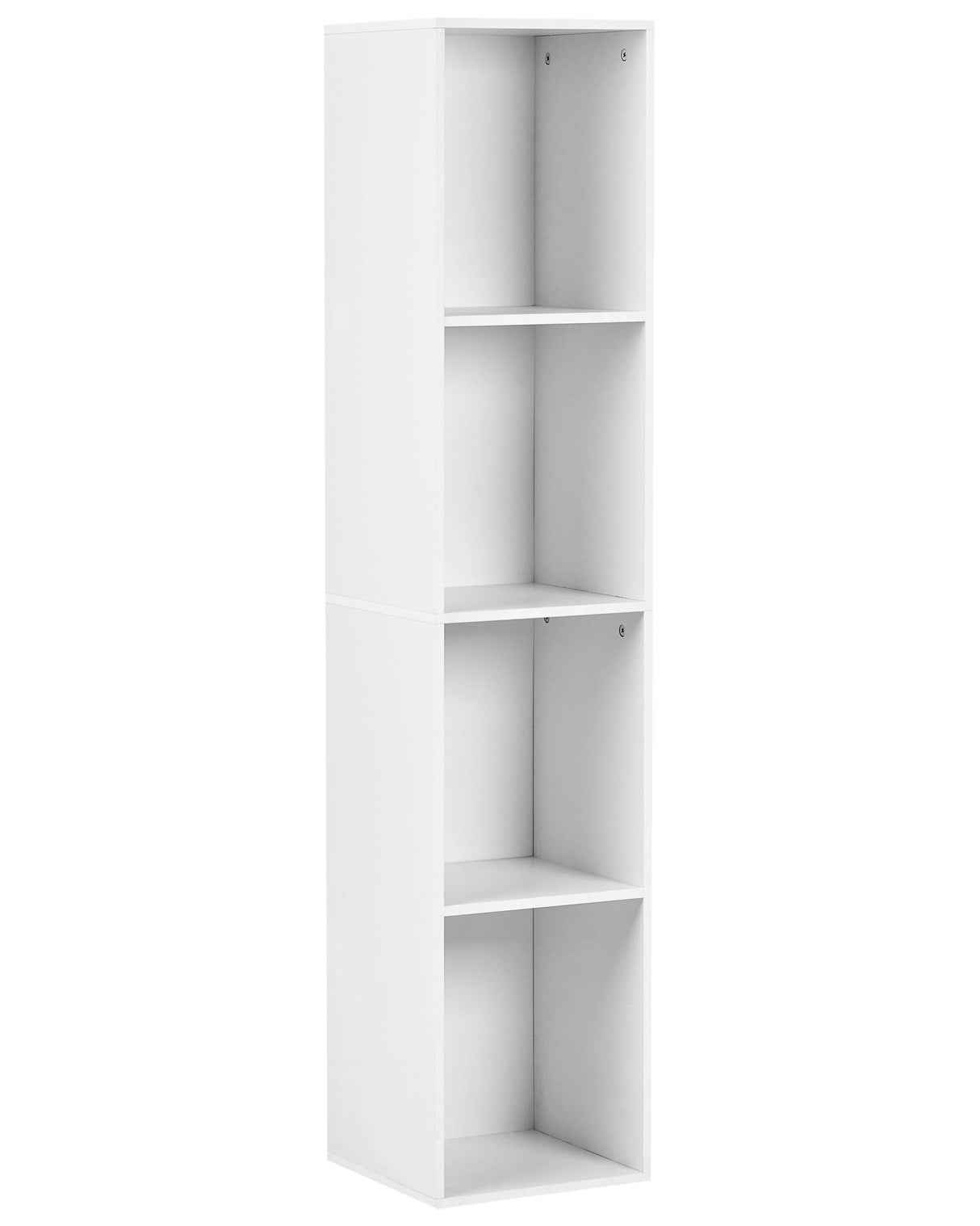 Bookcase White Particle Board TV Stand 4 Shelves 4 Tier Storage Unit Scandinavian Traditional Style Beliani