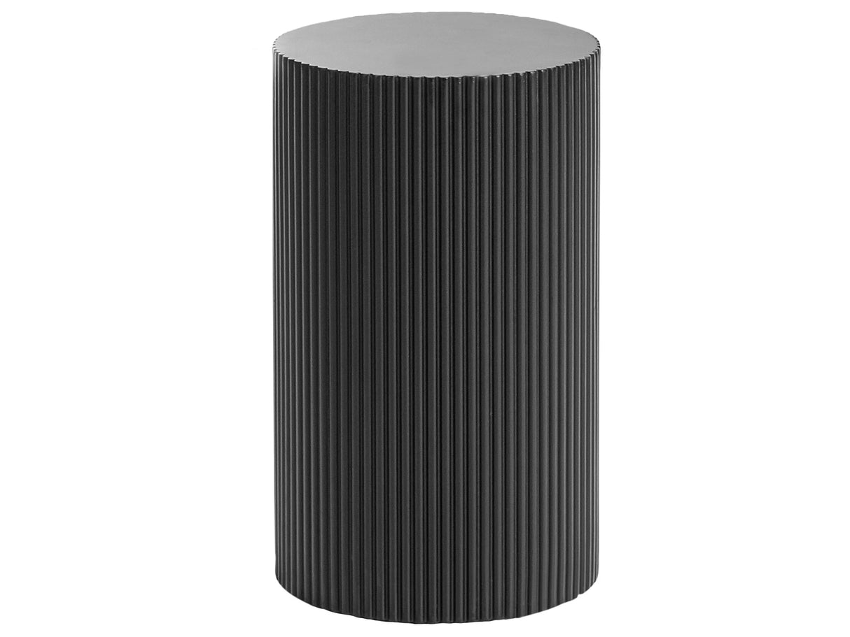 Side Table Black MDF Fluted Design Base 30 cm Modern Design Living Room Beliani