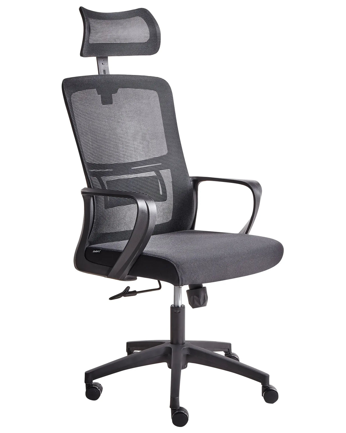 Office Chair Black Mesh Swivel Base Adjustable Height Headrest Home Office Beliani