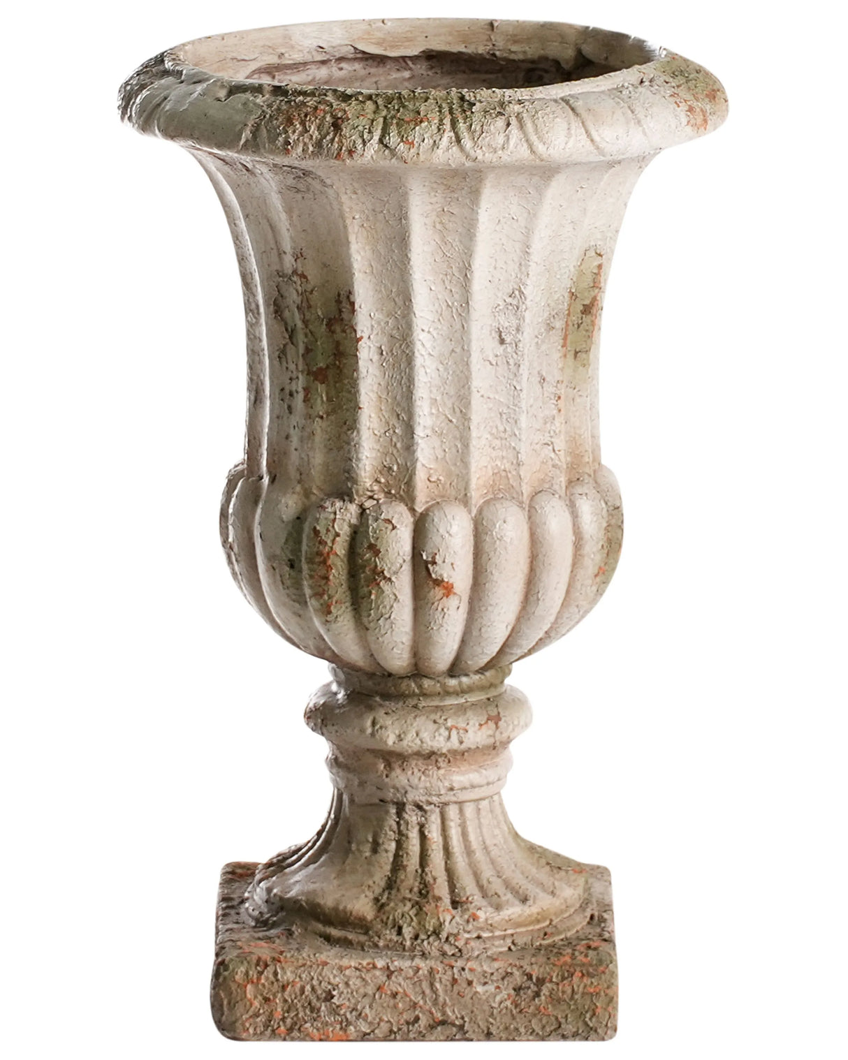 Plant Pot Beige Distressed MgO Vintage Style Antique Look Indoor Outdoor Pot Beliani