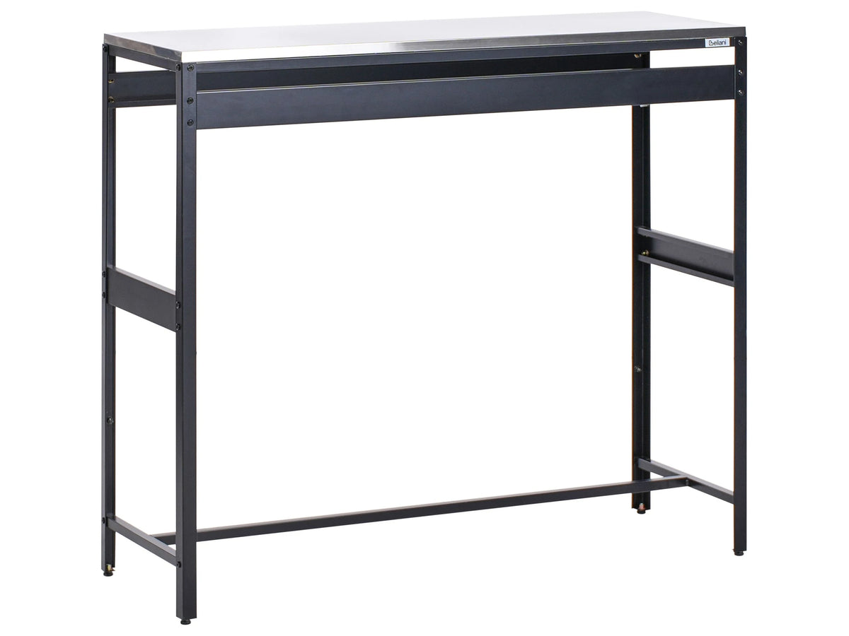 Outdoor Bar Table Black Stainless Steel Unit with Top Garden Kitchen Dining Beliani