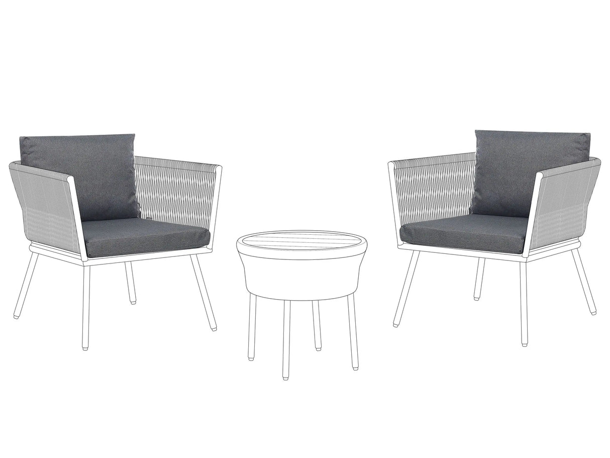 Outdoor Cushion Covers for Garden Set Grey UV Resistant Minimalist Beliani