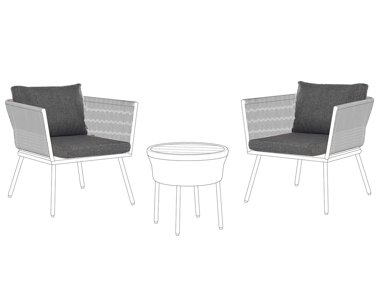 Outdoor Cushion Covers for Garden Set Dark Grey UV Resistant Minimalist Beliani