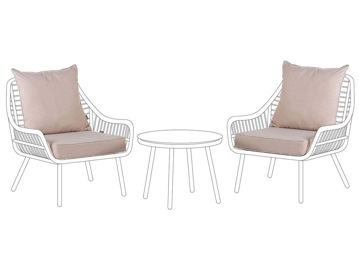 Outdoor Cushion Covers for Garden Set Beige UV Resistant Minimalist Beliani