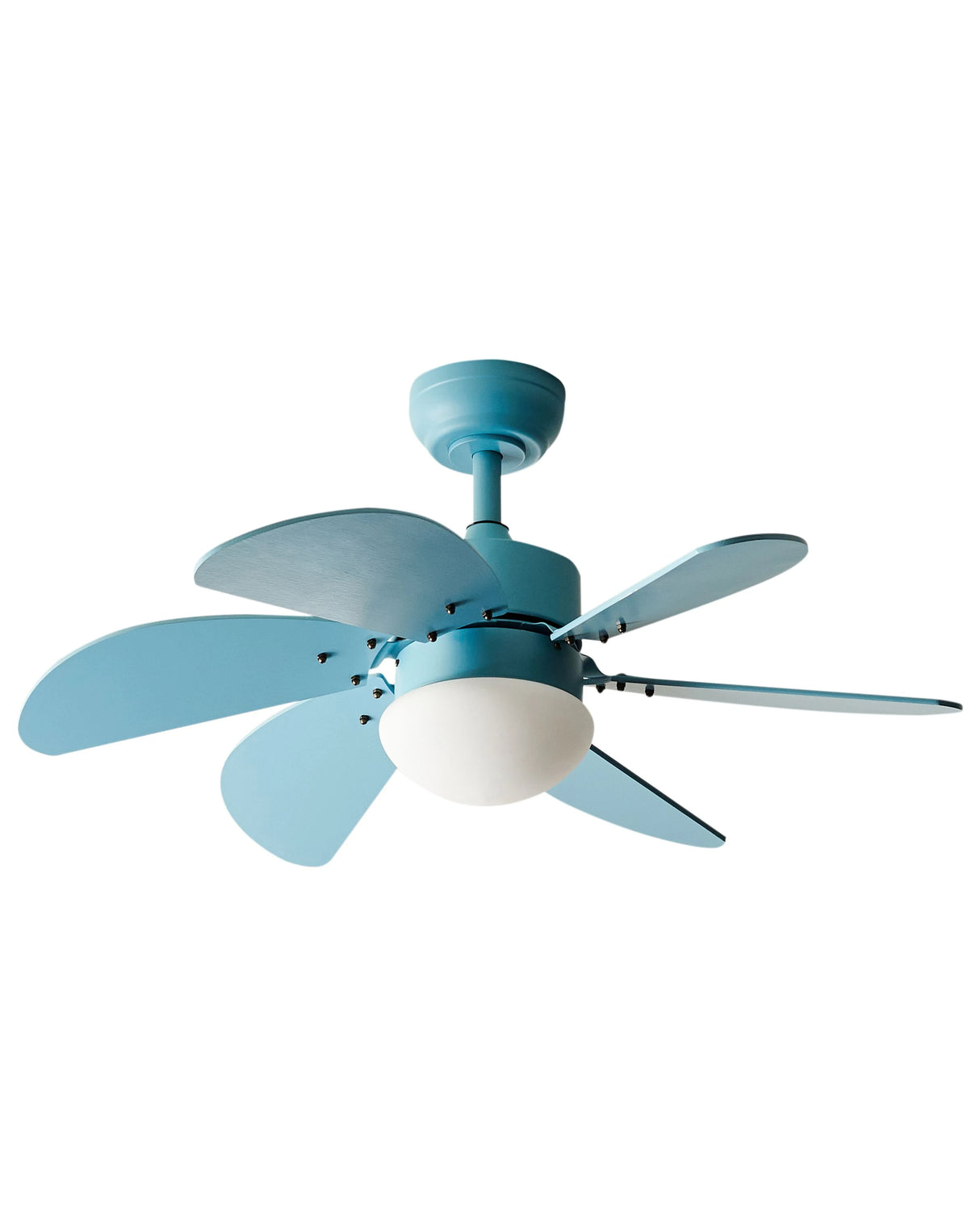 Ceiling Fan with Light Ventilator Blue Synthetic Material and Plywood Remote Control Modern Scandinavian Living Room Beliani