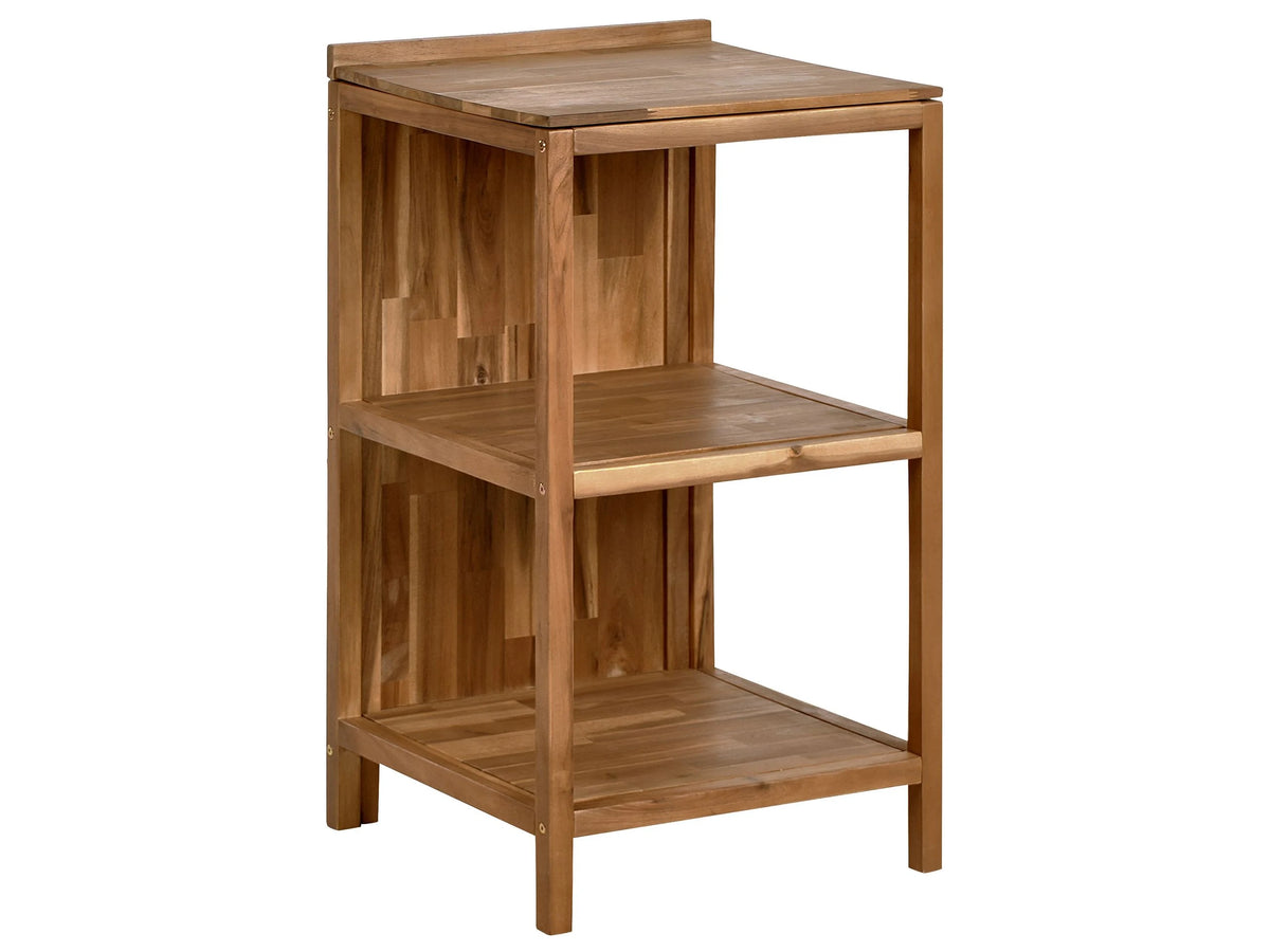 Outdoor Kitchen Island Brown Acacia Wood 2 Shelves Unit with Top 50 x 50 x 90 cm Garden Kitchen Dining Beliani