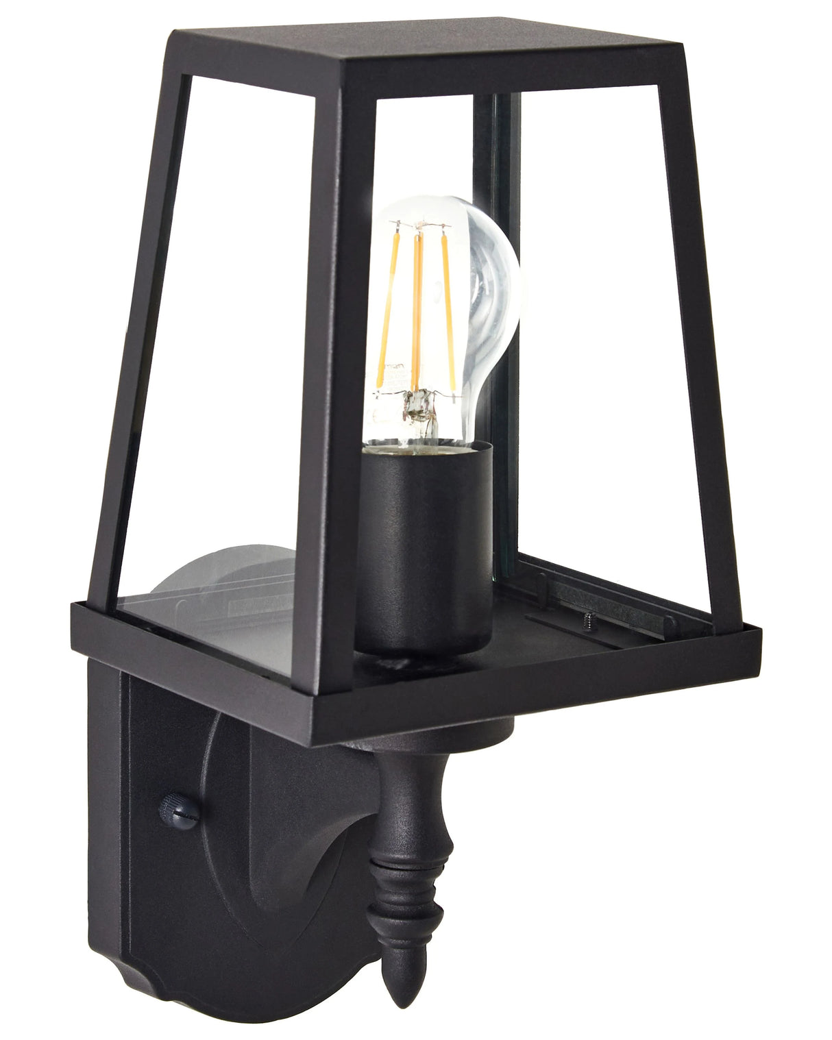 Outdoor Wall Light Lamp Black Sconce Metal Iron Glass Matte Modern Design Patio Garden Beliani