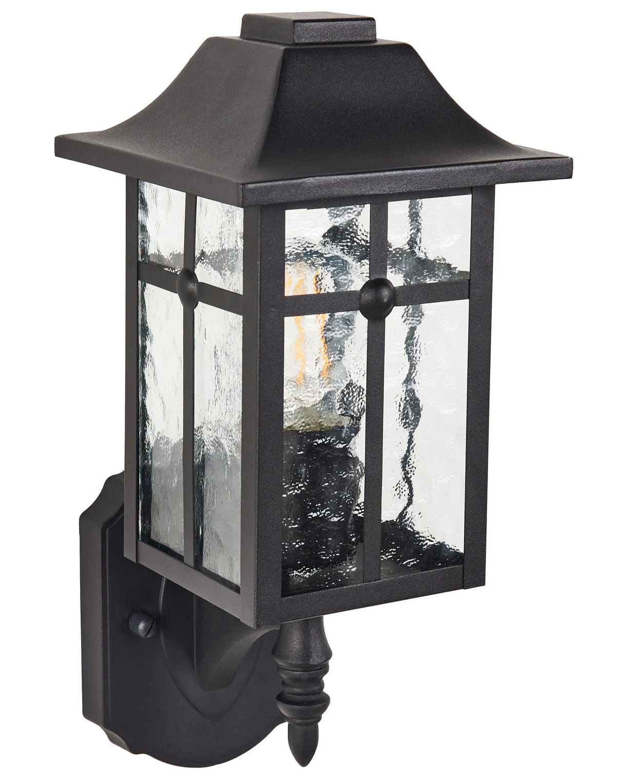 Outdoor Wall Light Lamp Black Sconce Metal Iron Glass Matte Modern Design Patio Garden Beliani