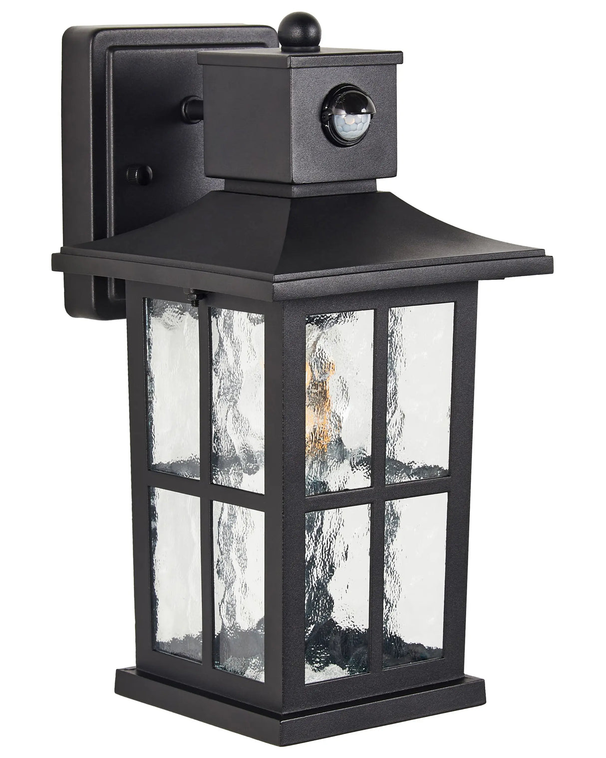 Outdoor Wall Light Lamp Black Sconce Metal Aluminium Glass Matte with Motion Sensor Modern Design Patio Garden Beliani