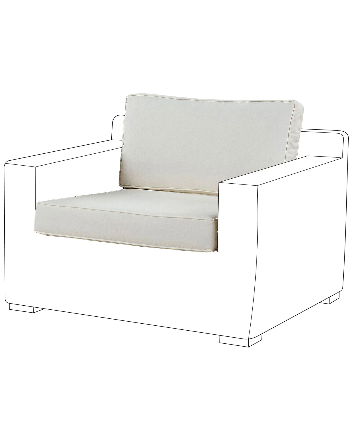 Outdoor Cushion Cover Set for an Armchair White Polyester Fabric Sofa Seat Back Pillow Cases Beliani
