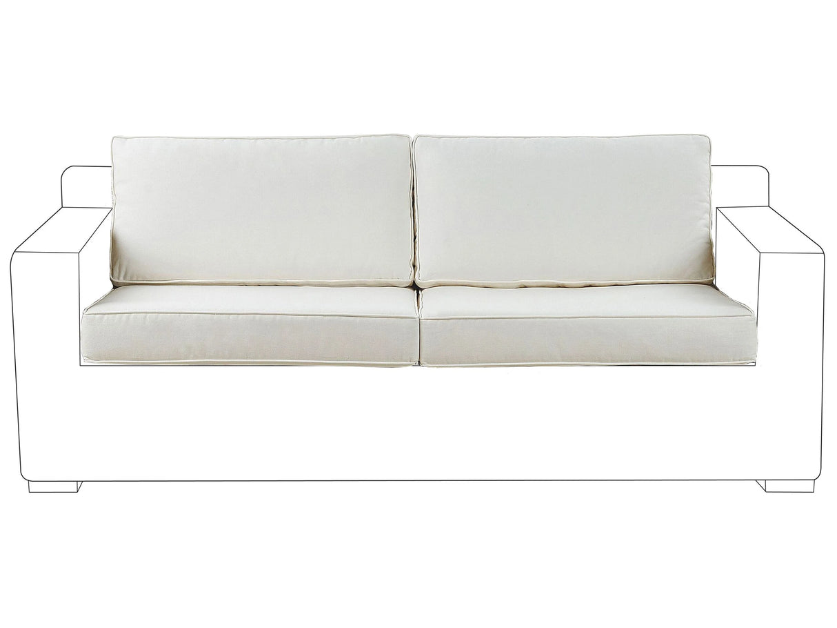 Outdoor Cushion Cover Set for a Garden Sofa White Polyester Fabric Sofa Seat Back Pillow Cases Beliani
