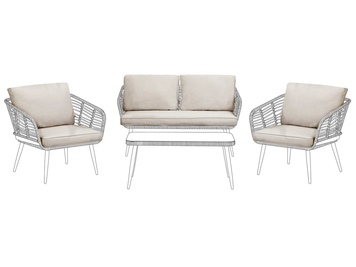 Outdoor Cushion Covers for Garden Set Beige UV Resistant Minimalist Beliani