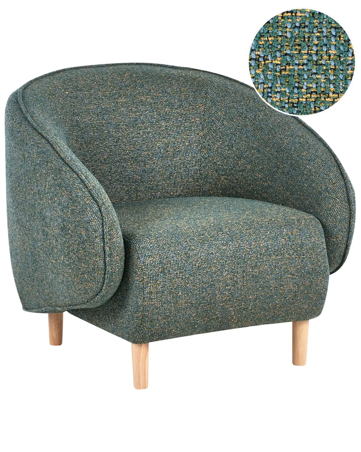 Armchair Green Upholstered Tub Chair Retro Style Beliani