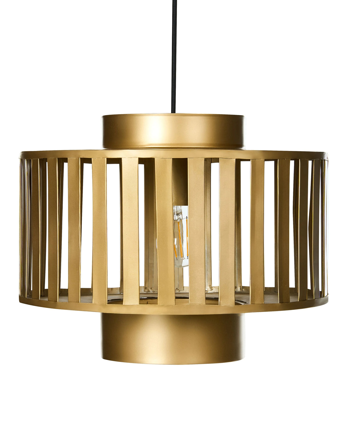Pendant Lamp Brass Metal Iron Round Shade Openwork Cage Ceiling Light Novelty Modern Beliani