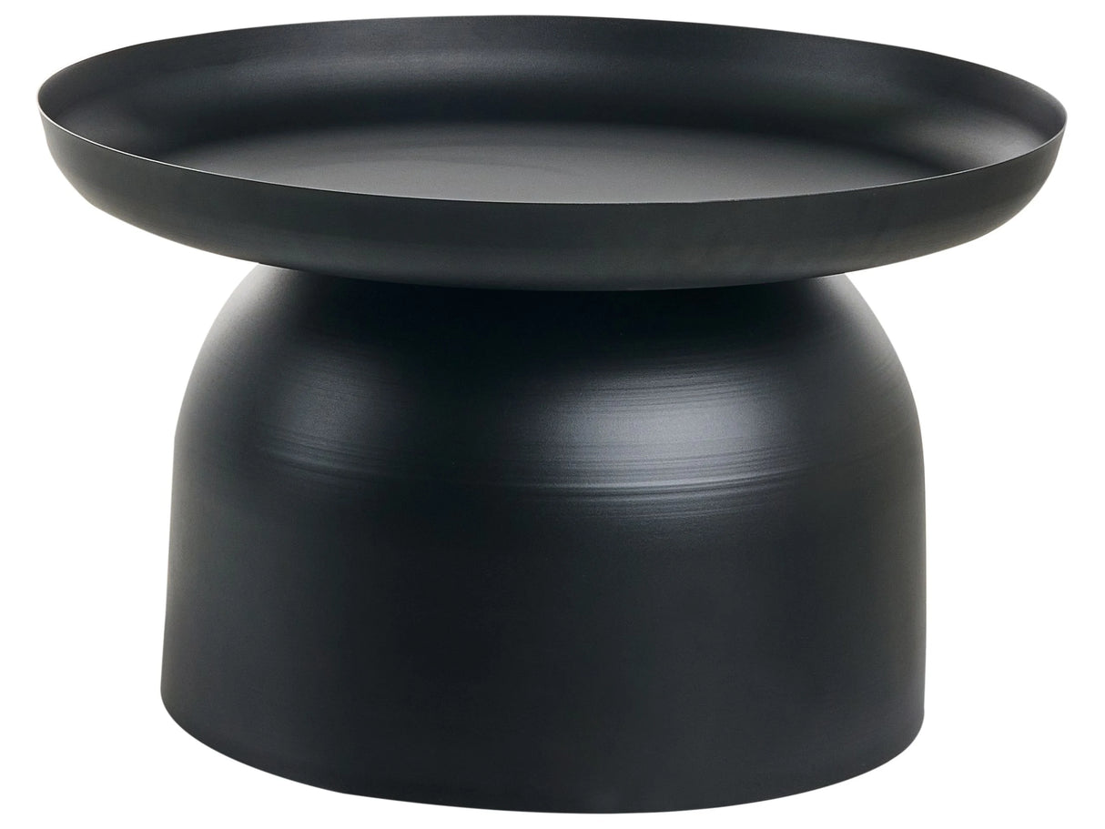 Coffee Table Black Metal Round Geometric Form Accent Piece Beliani