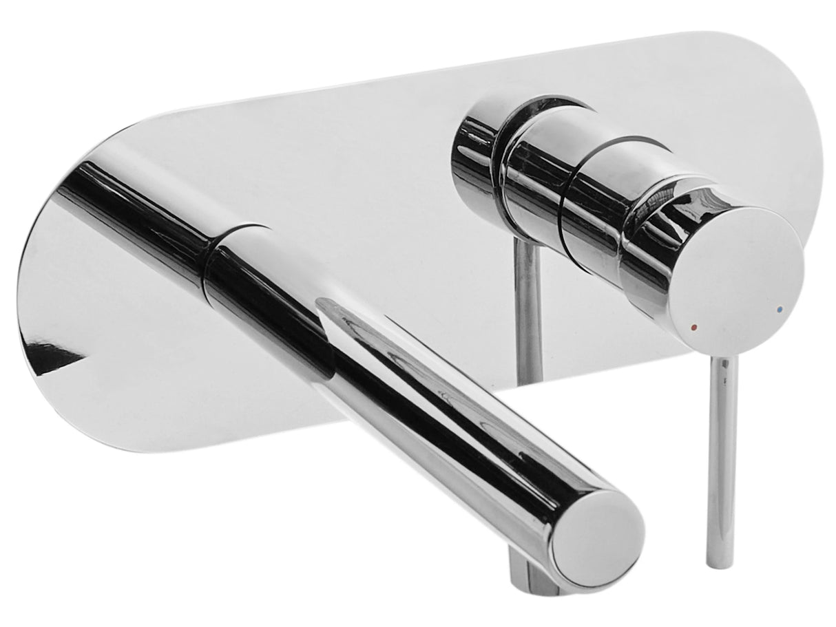 Wall Mounted Basin Mixer Tap Silver Brass Single Lever Beliani