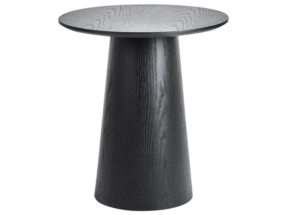 Side Table Black MDF Top Veneer 50 x 50 cm Modern Design Living Room Beliani