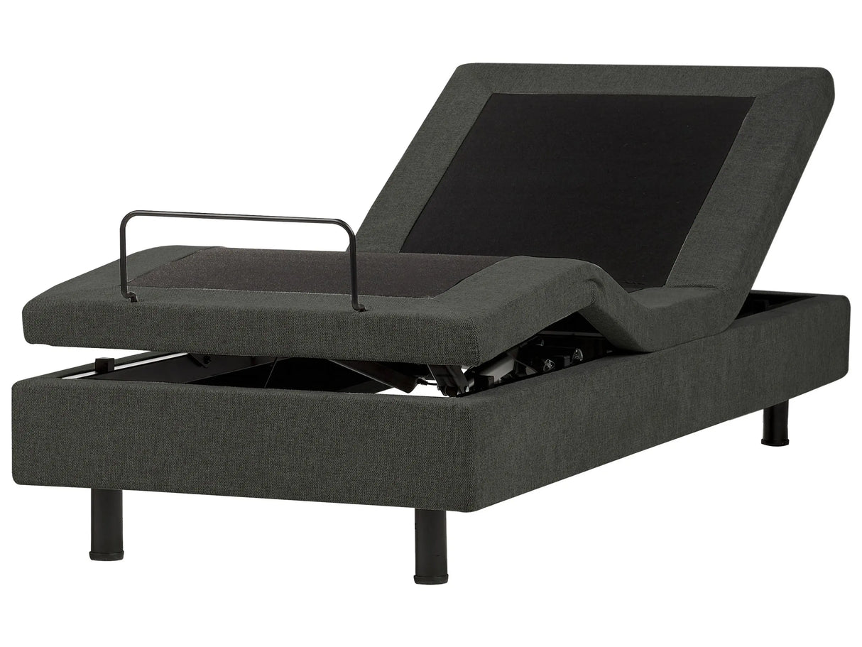Electric Bed Dark Grey Polyester EU Single 3ft Remote Control Adjustable without Headboard Beliani