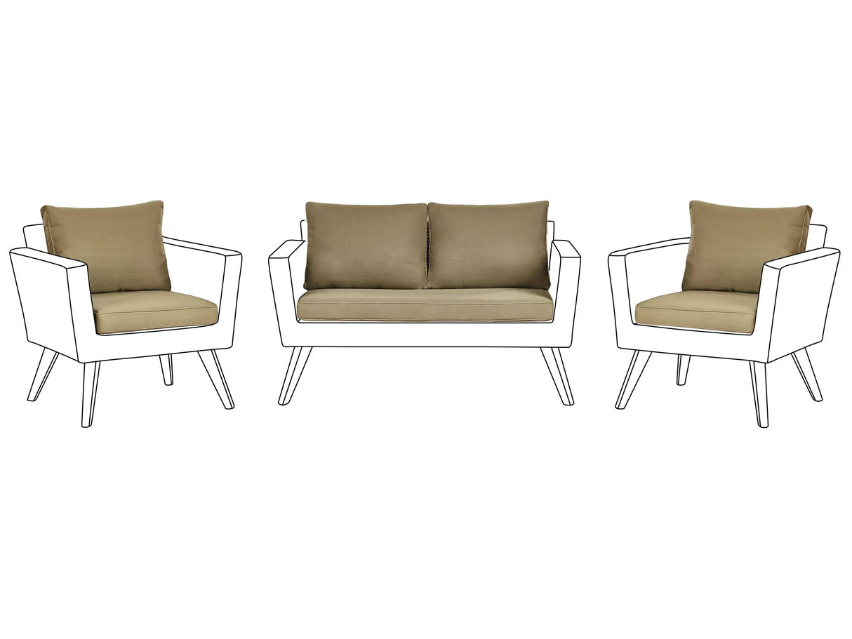 Outdoor Cushion Covers for Garden Set Olive Green UV Resistant Zippered Beliani