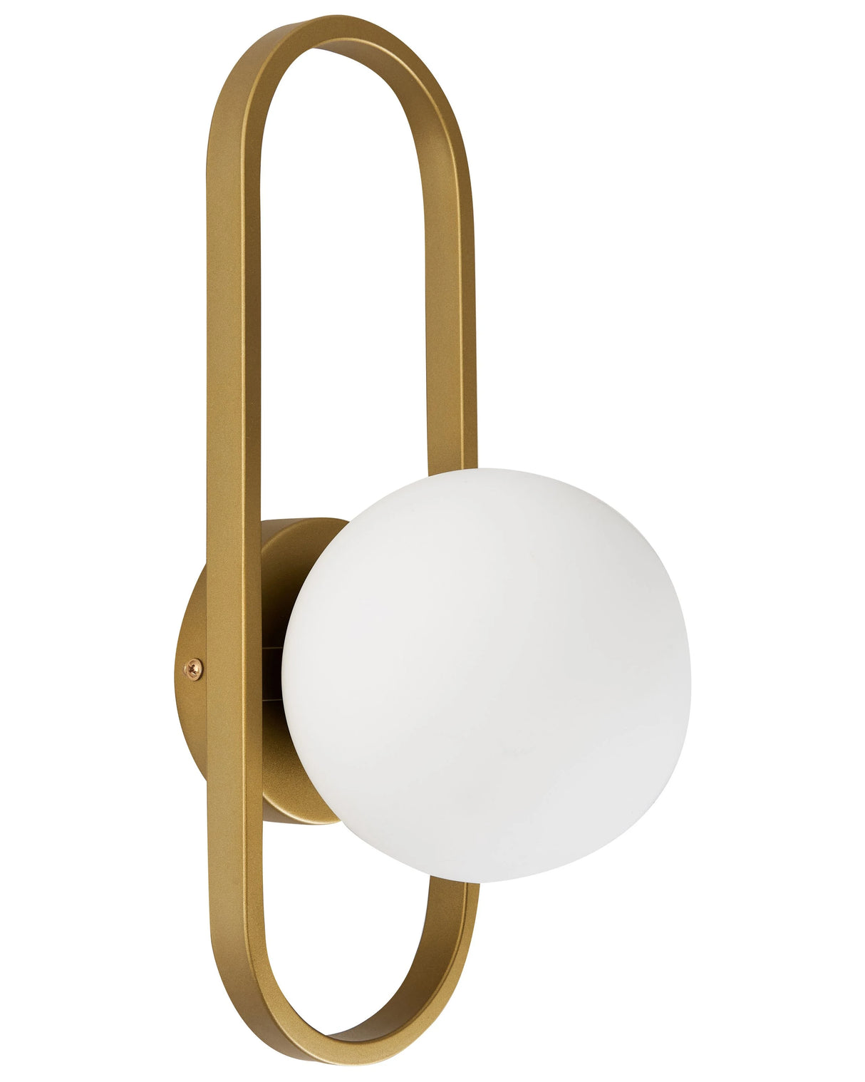 Wall Lamp Gold Metal Base Opaque Glass Lampshade Geometric Form Modern Beliani