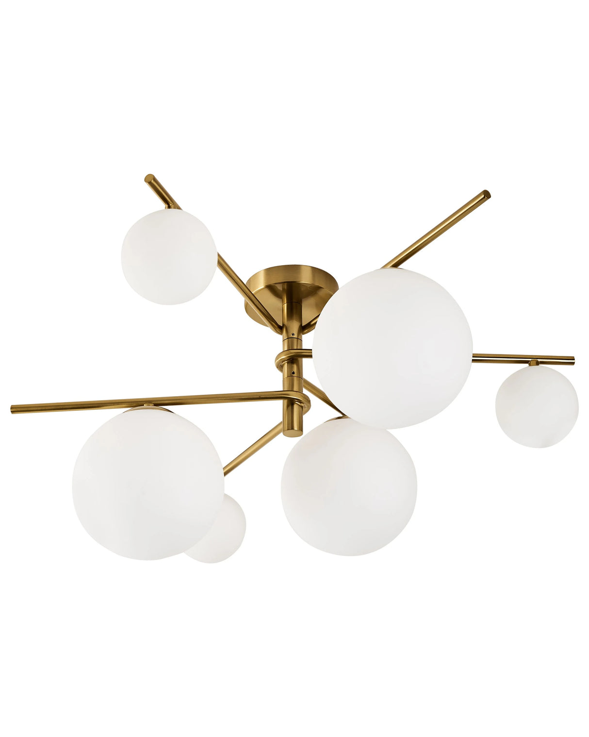 Ceiling Lamp Gold Metal with 6 Globe-Shaped Glass Lampshades Glamout Style Beliani