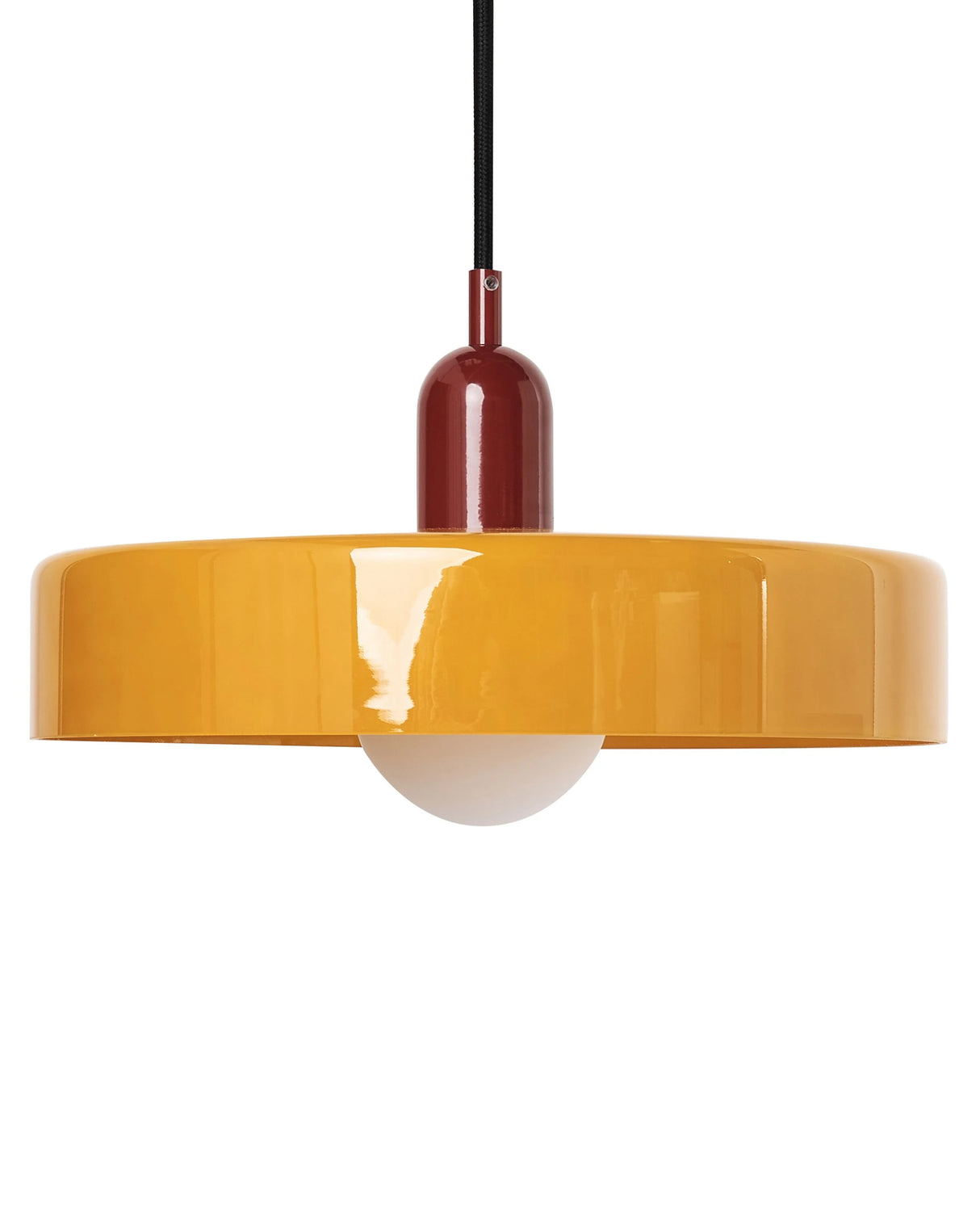 Pendant Lamp Yellow Glass Shade Inner Globe Spherical Shade Beliani