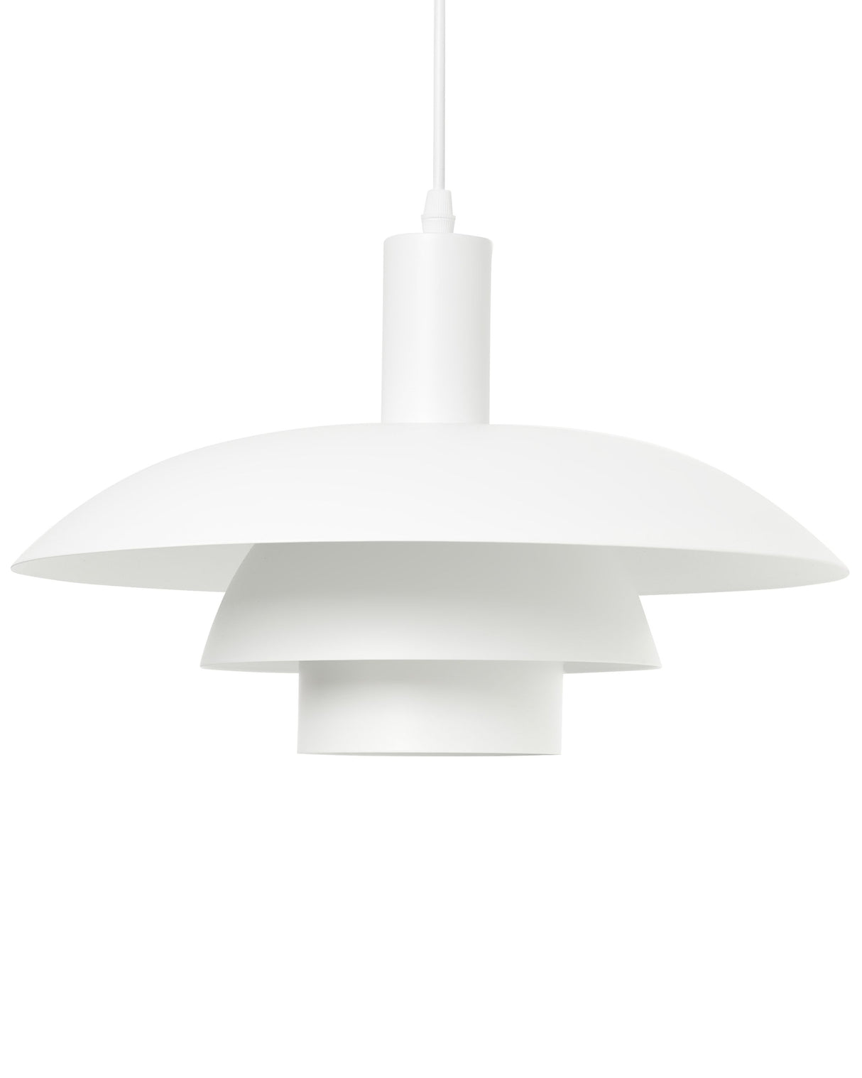 Pendant Lamp White Metal Tiered Design Vintage Mid Century Style Beliani