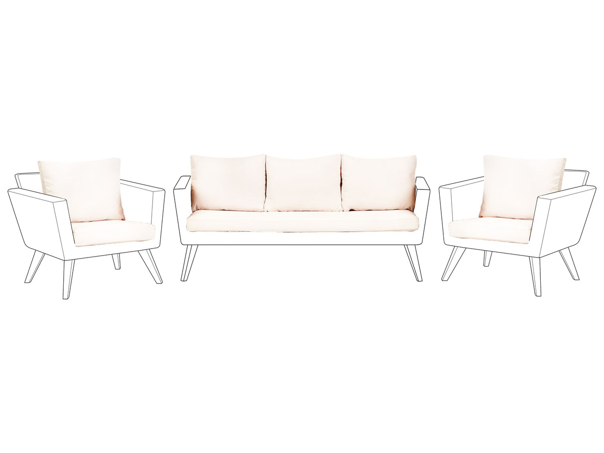 Outdoor Cushion Covers for Garden Set Off-White UV Resistant Zippered Beliani