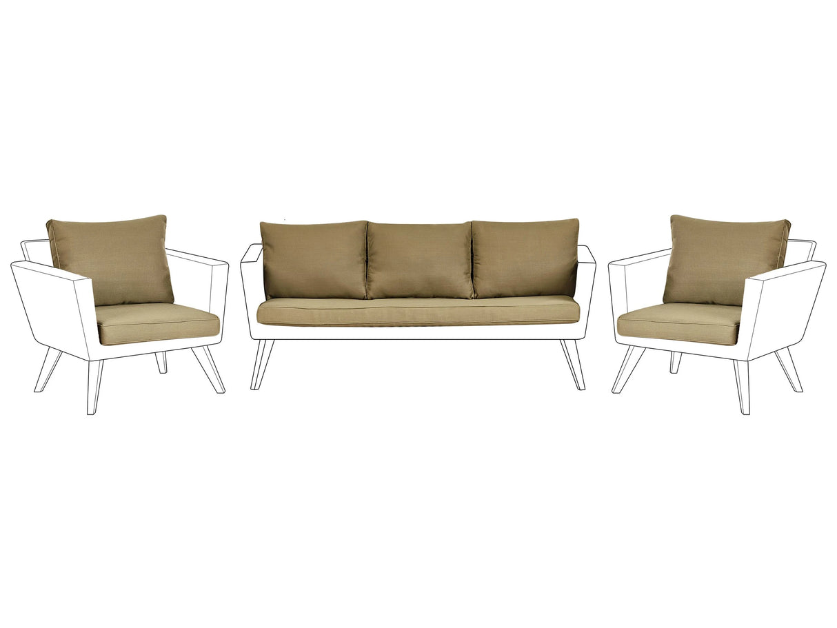 Outdoor Cushion Covers for Garden Set Olive Green UV Resistant Zippered Beliani