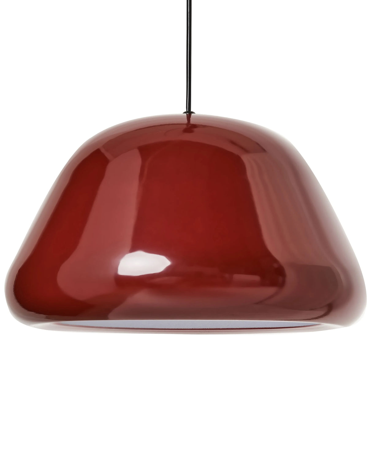 Pendant Lamp Red Metal Glossy Modern Vintage Inspired Rounded Shape Pendant Light Beliani