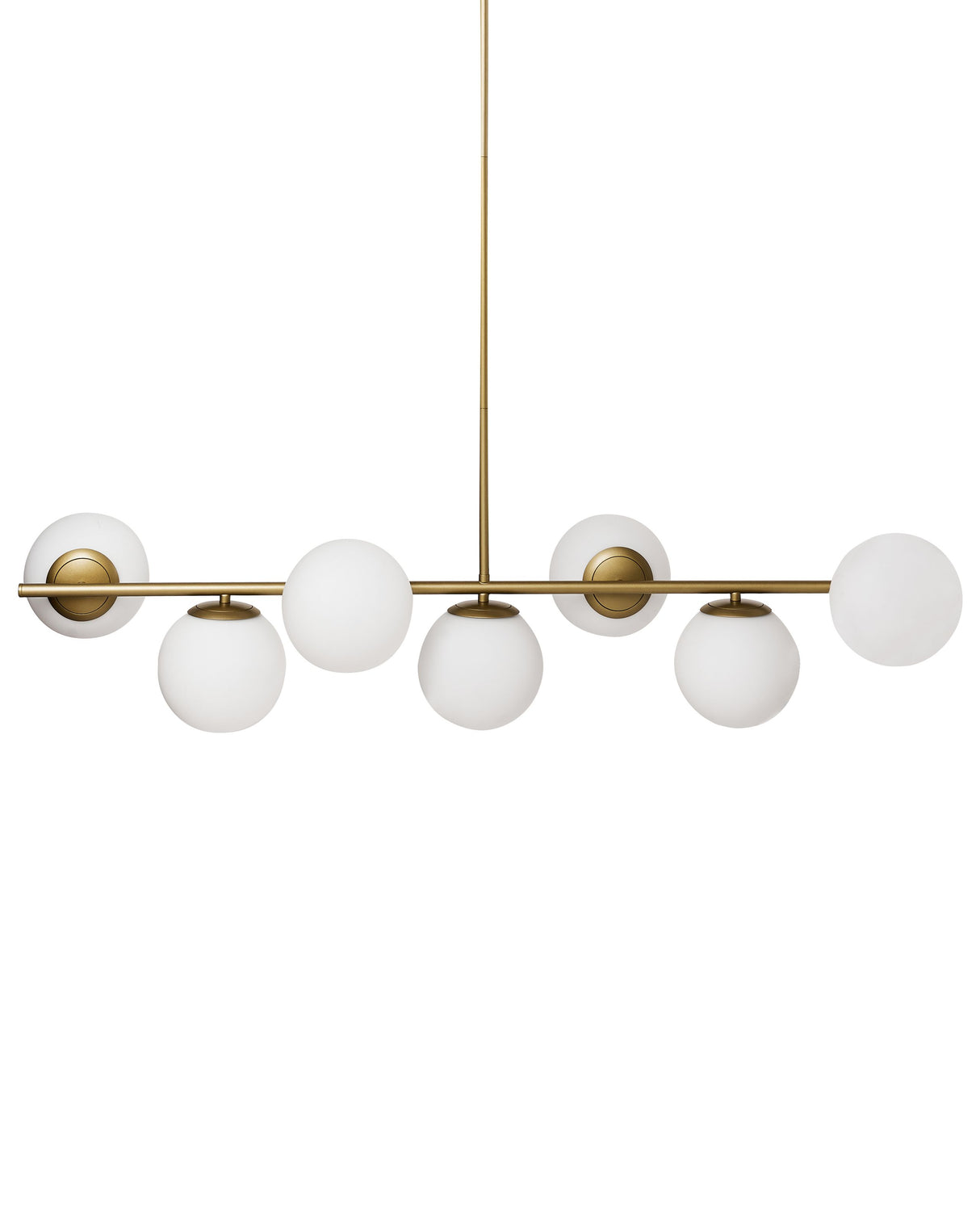 Ceiling Lamp Gold Metal with 7 Globe-Shaped Glass Lampshades Glamour Style Beliani