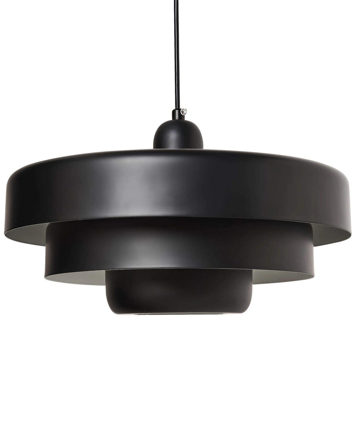 Pendant Lamp Black Metal Tiered Design Scandinavian Vintage Mid Century Style Beliani
