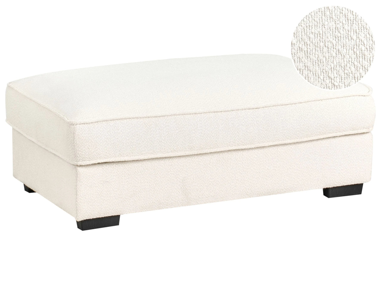 Ottoman Footstool Off-White Boucle Fabric Upholstered Square Minimalist Modern Sofa Element Beliani