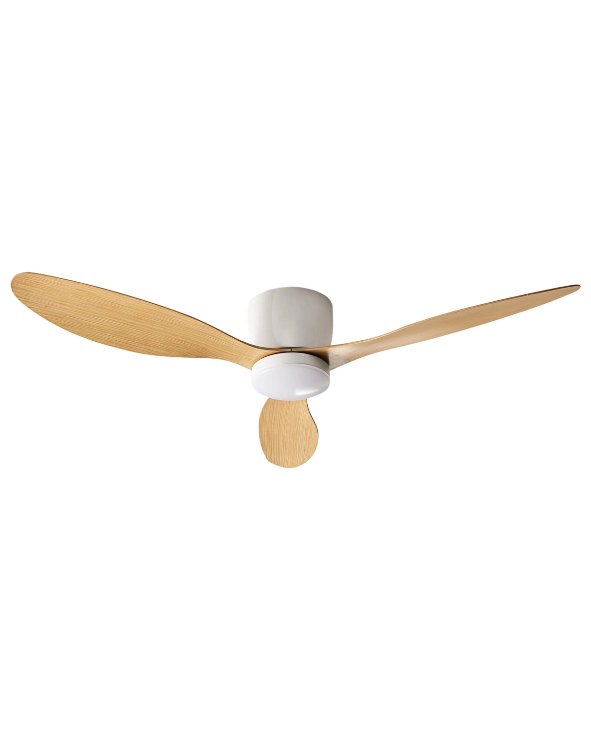 Ceiling Fan with Light Ventilator Light Brown Synthetic Material Remote Control 5 Speed Options 3 Light Temperature Scandi Modern Living Room Bedroom Beliani