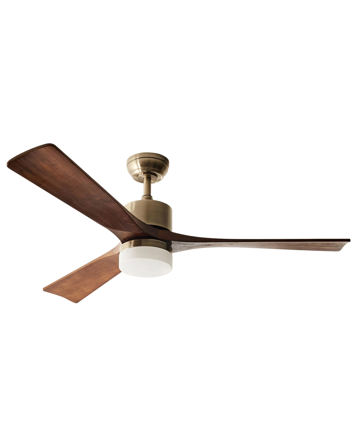 Ceiling Fan Light Brass Metal With Dark Wood Blades With Remote Control 3 Speed Light Timer Modern Style Beliani