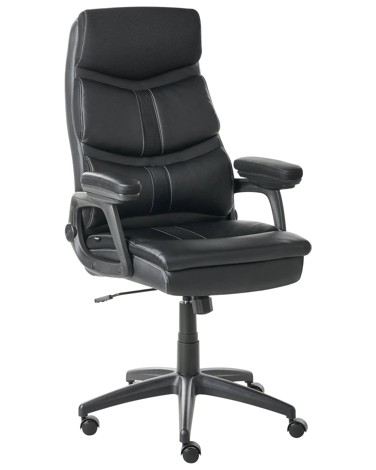 Executive Office Chair Black Faux Leather and Mesh Upholstery Seat Height Adjustment Titl Swivel Padding Beliani