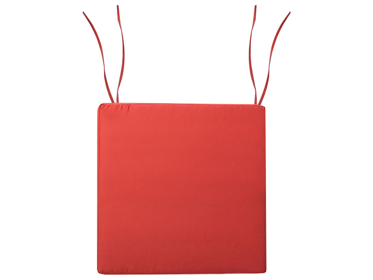 Seat Cushion for a Garden Chair Red Polyester Fabric UV Resistant Beliani