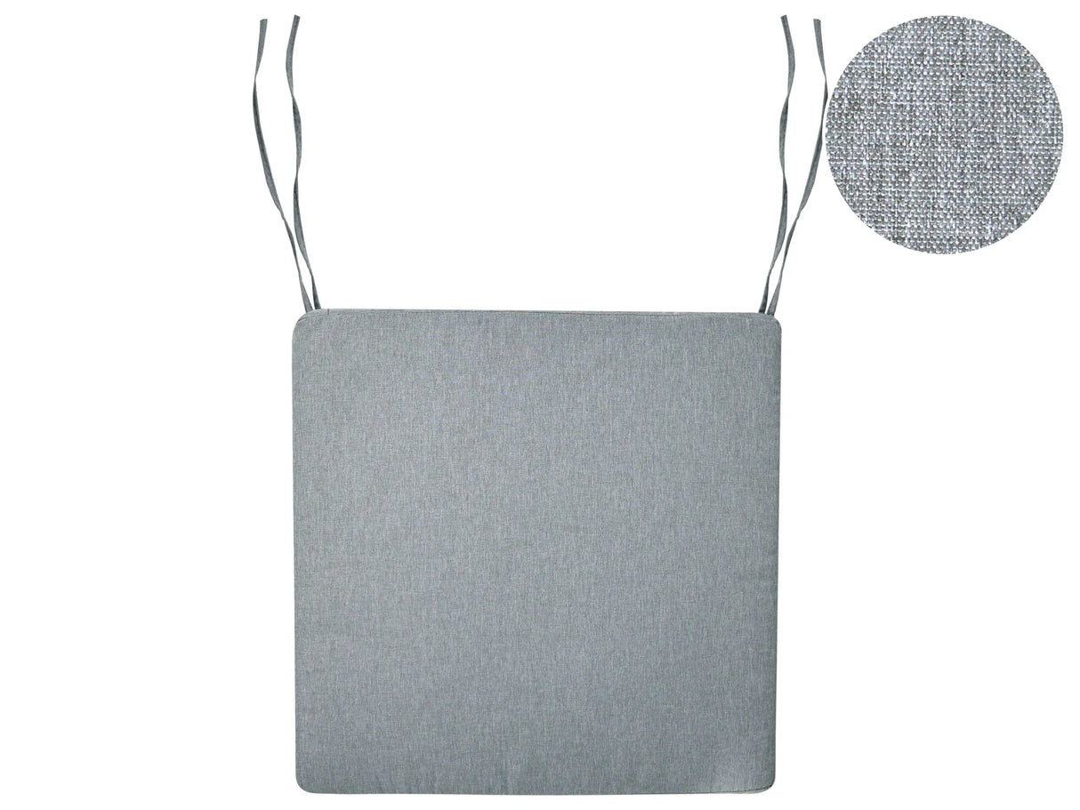 Seat Cushion for a Garden Chair Grey Melange Faux Linen Fabric UV Resistant Beliani
